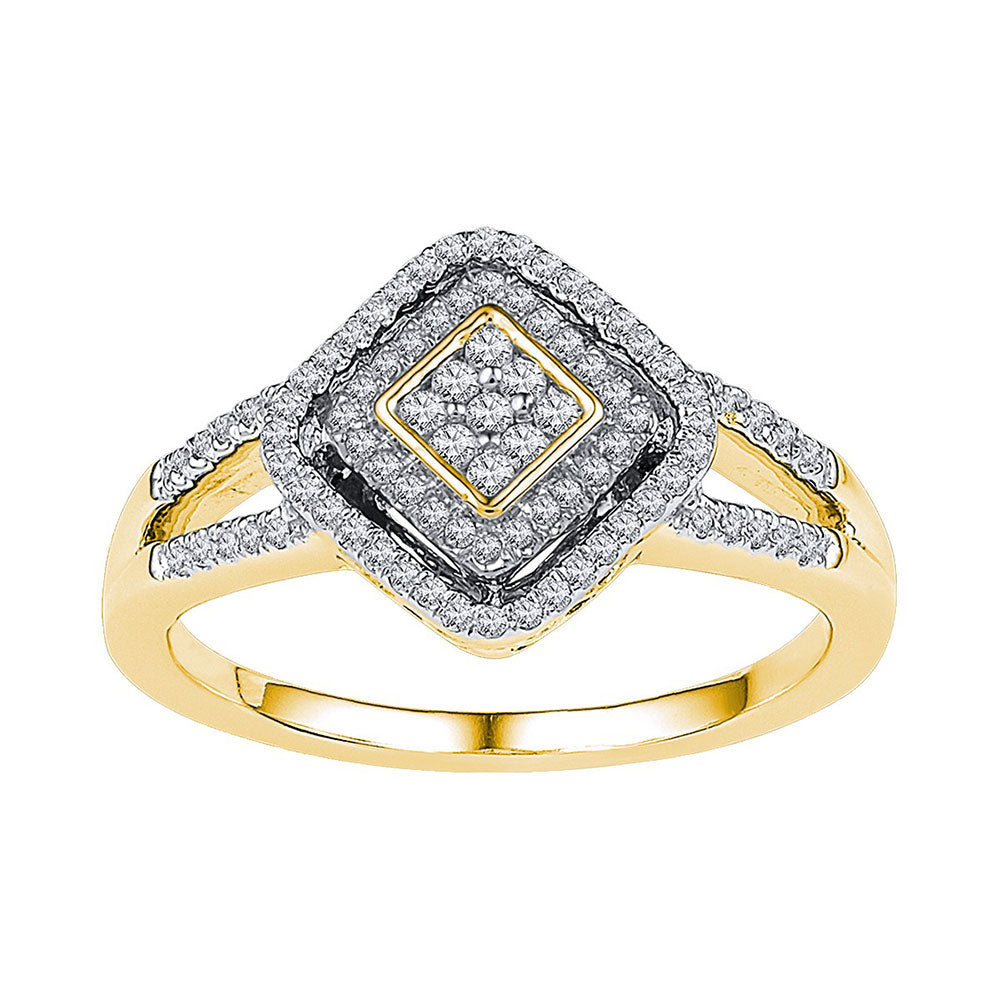10Kt Two-Tone Gold 1/3Ctw-Dia Gift Ring (3.86 grams)