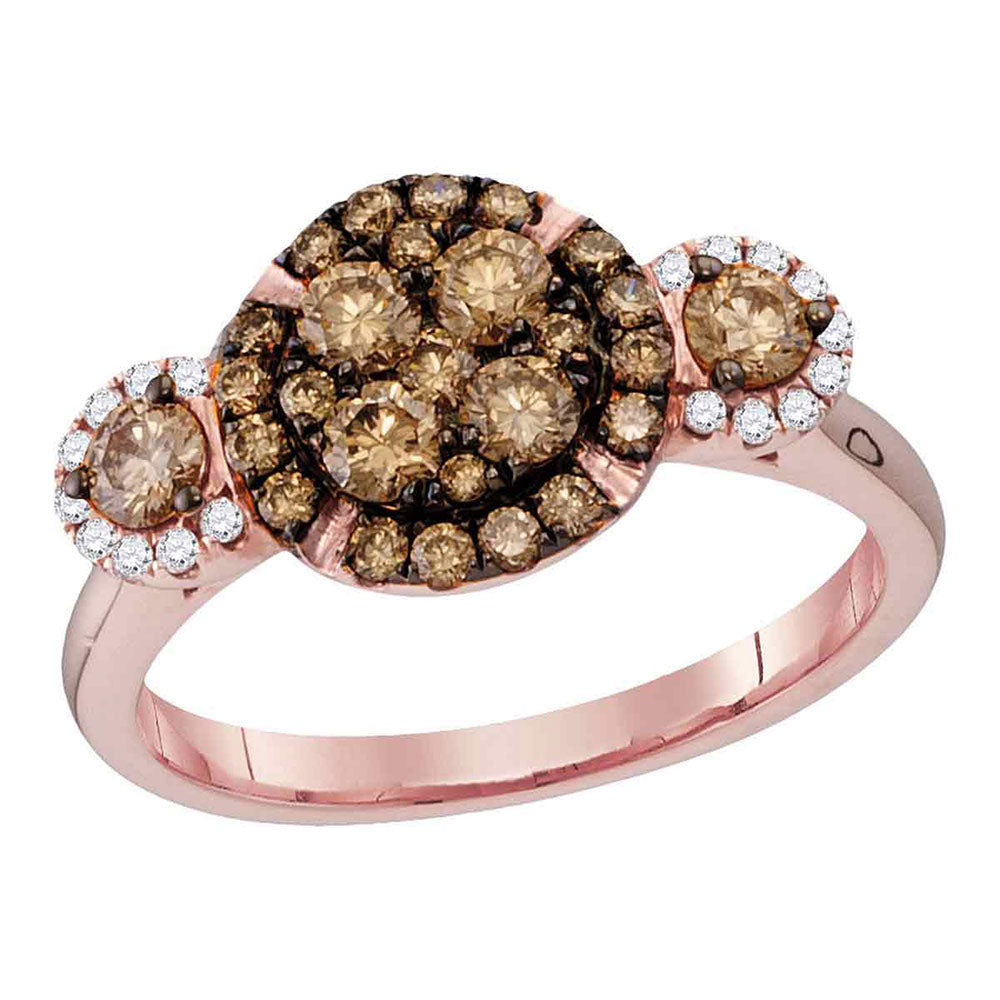 14Kt Rose Gold 1 Ctw-Dia Natural Brown Ring (3.84 grams)