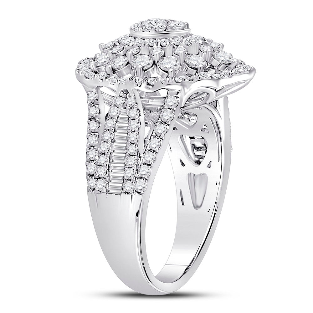 14Kt White Gold 1 3/4 Ctw Ana M Dia Bridal Ring (8.13 grams)