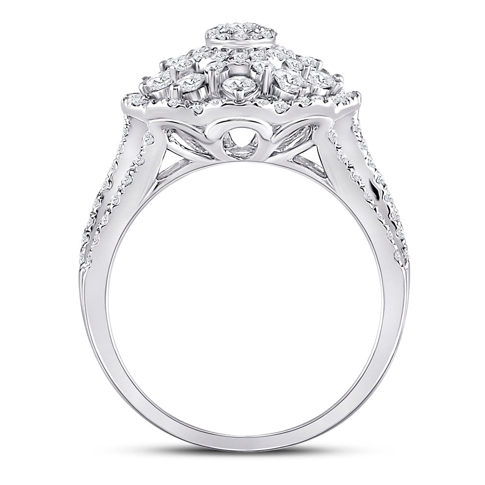 14Kt White Gold 1 3/4 Ctw Ana M Dia Bridal Ring (8.13 grams)