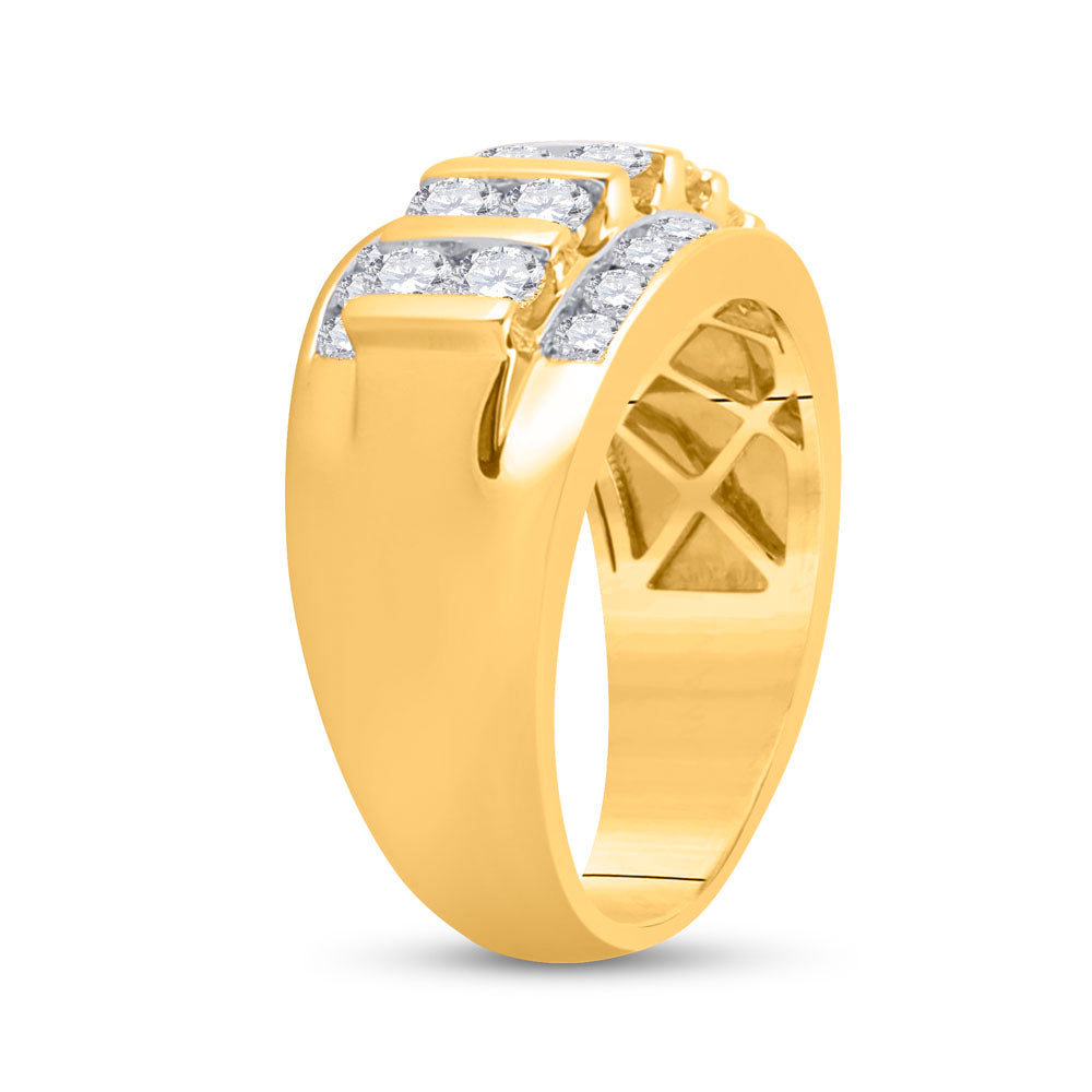 14Kt Yellow Gold 2 Ctw Diamond Ana M Mens Band (9.8 grams)
