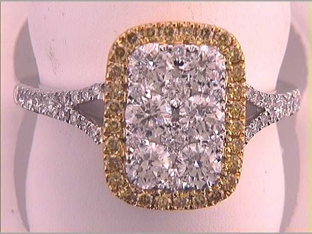 18Kt White Gold 1 3/8Ctw-Diamond Gift Yellow Diamond Ring (3.59 grams)