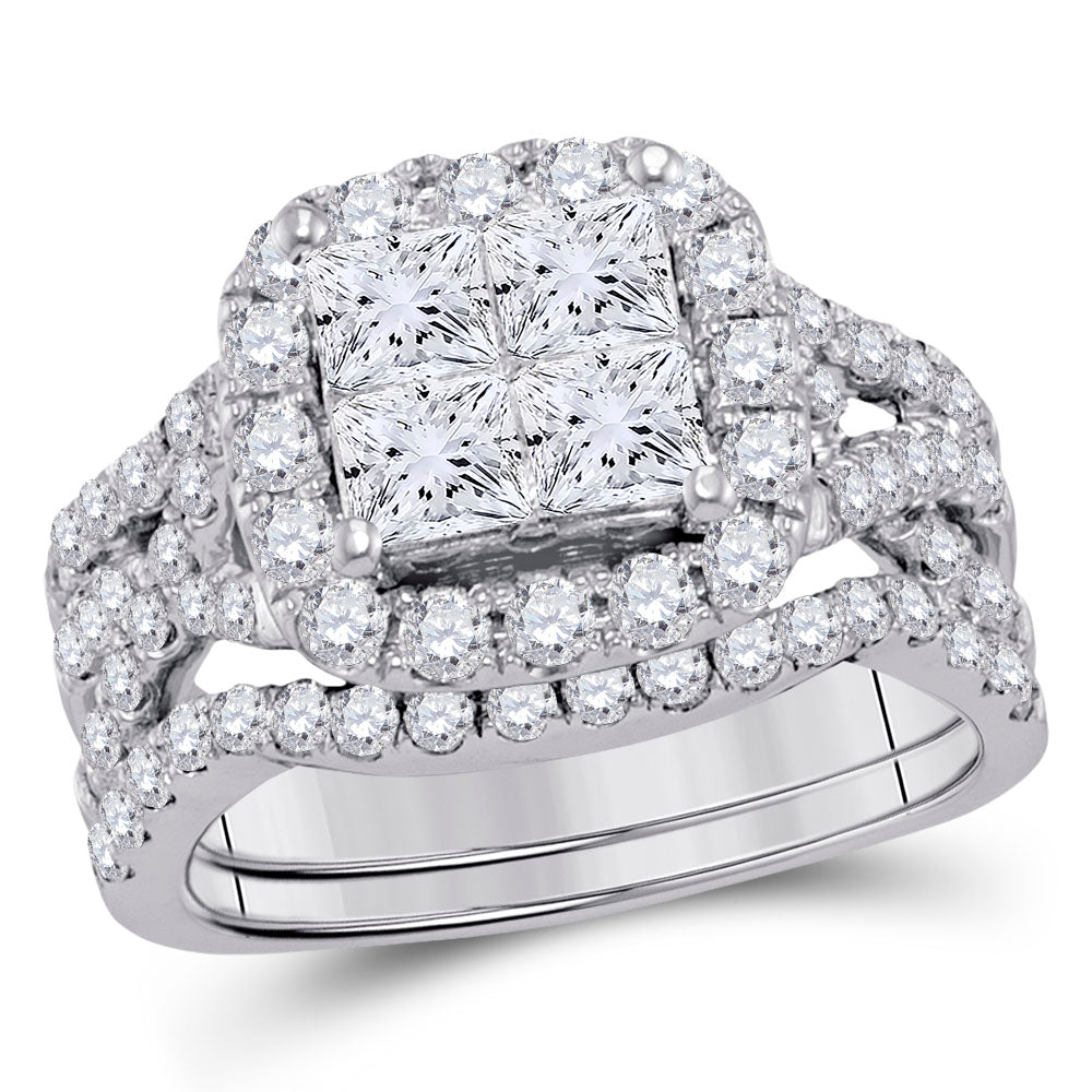 14Kt White Gold 1Ctw Dia Cn Bridal Tessera Ring (4.78 grams)