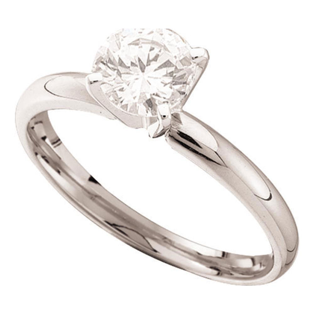 14Kt White Gold 1/4Ctw-Dia (Exce)-Round Solitaire Ring (1.63 grams)