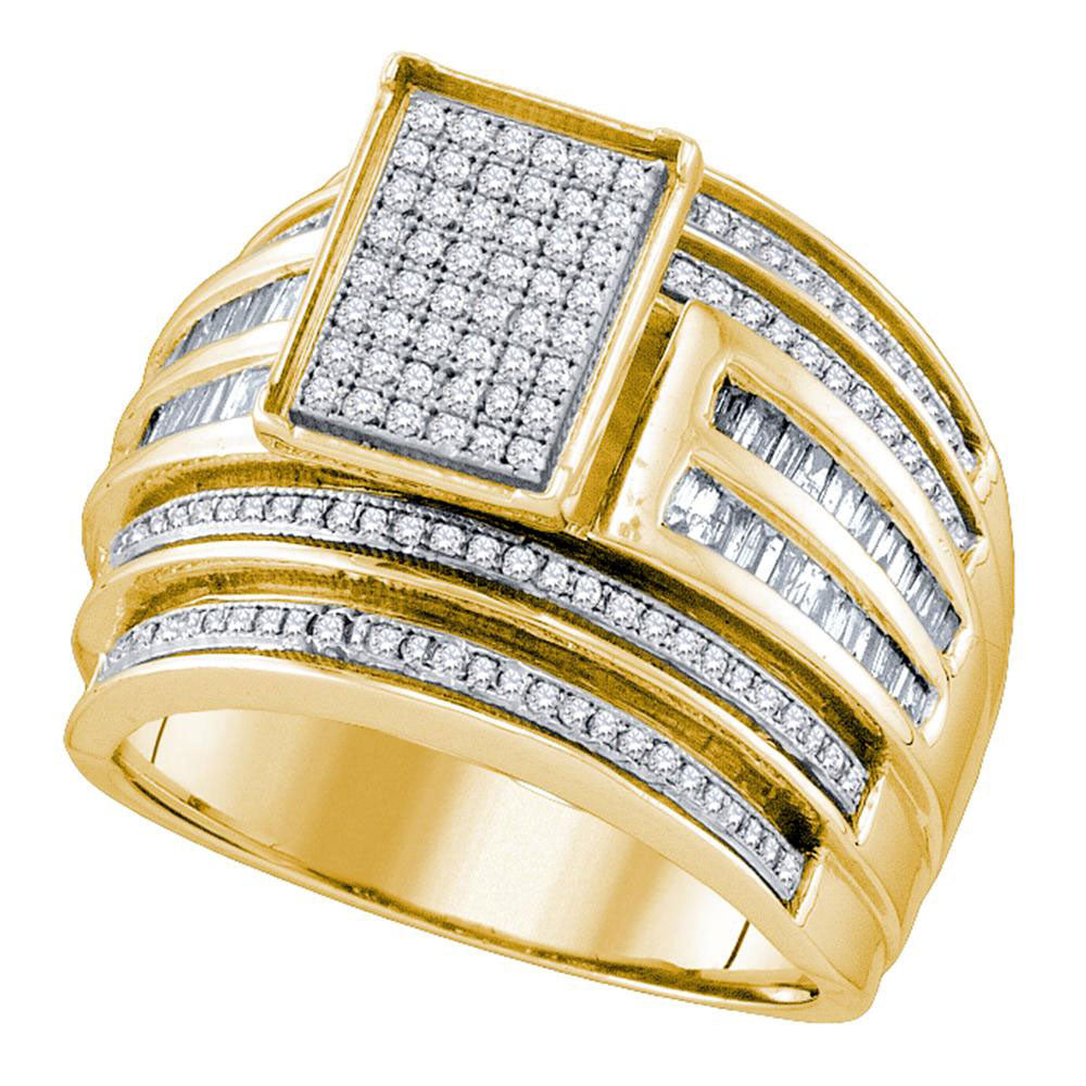 10Kt Yellow Gold 7/8Ctw-Dia Micro-Pave Ring (6.91 grams)