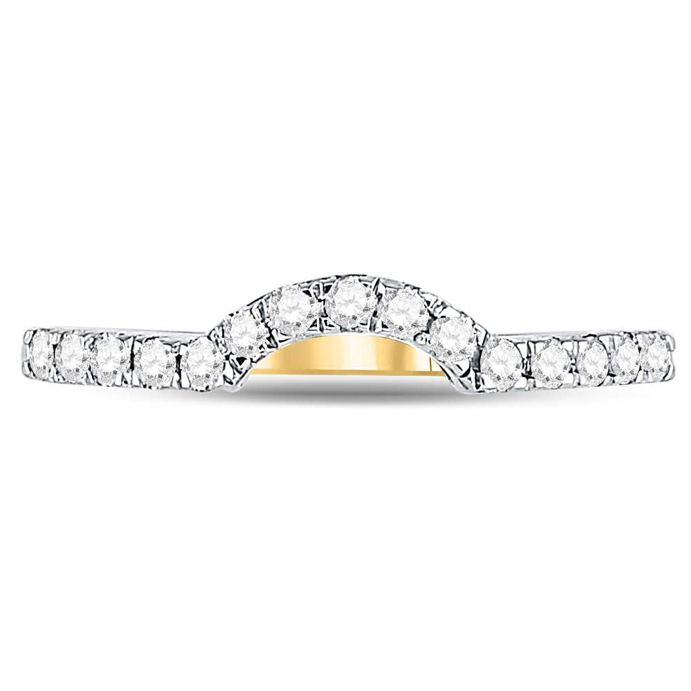 Gold Band Enhancer Wedding Band 1/4 Cttw Round Natural Diamond Womens (1.89 grams)
