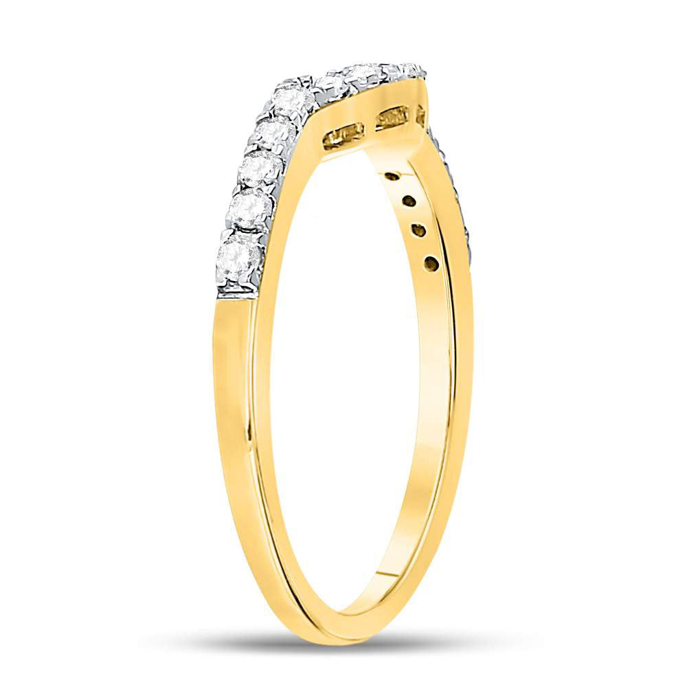 Gold Band Enhancer Wedding Band 1/4 Cttw Round Natural Diamond Womens (1.89 grams)
