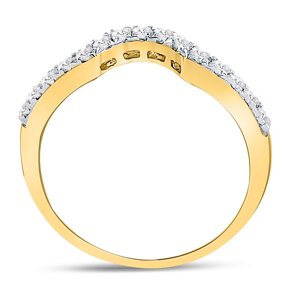 Gold Band Enhancer Wedding Band 1/4 Cttw Round Natural Diamond Womens (1.89 grams)