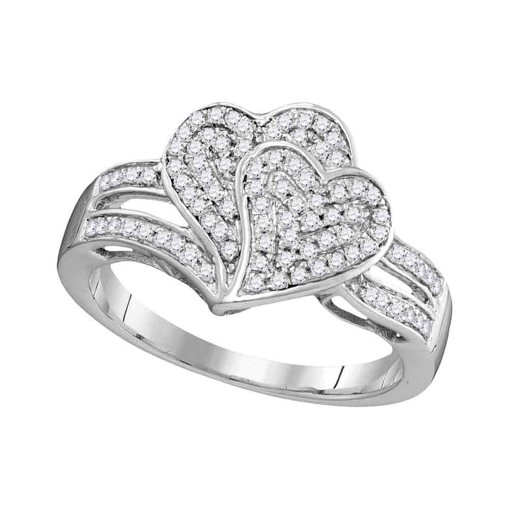 10Kt White Gold 1/3Ctw-Dia Micro-Pave Fashion Ring (2.66 grams)