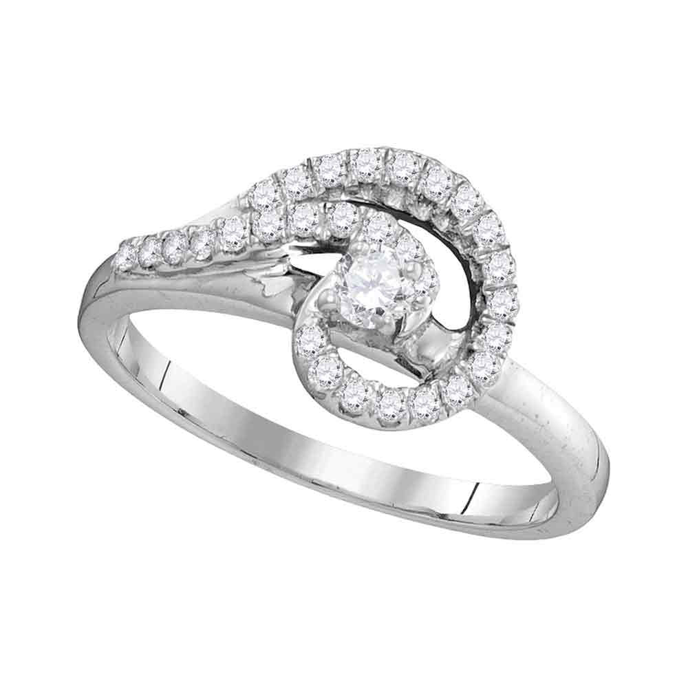 10Kt White Gold 3/8Ctw-Dia Fashion Ring (2.95 grams)