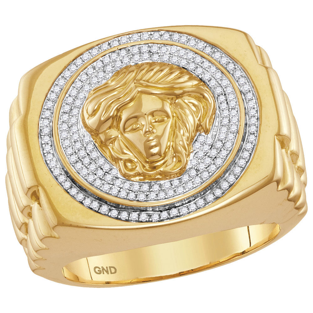 10Kt Yellow Gold 1/2Ctw-Diamond Mens Ring (12.34 grams)