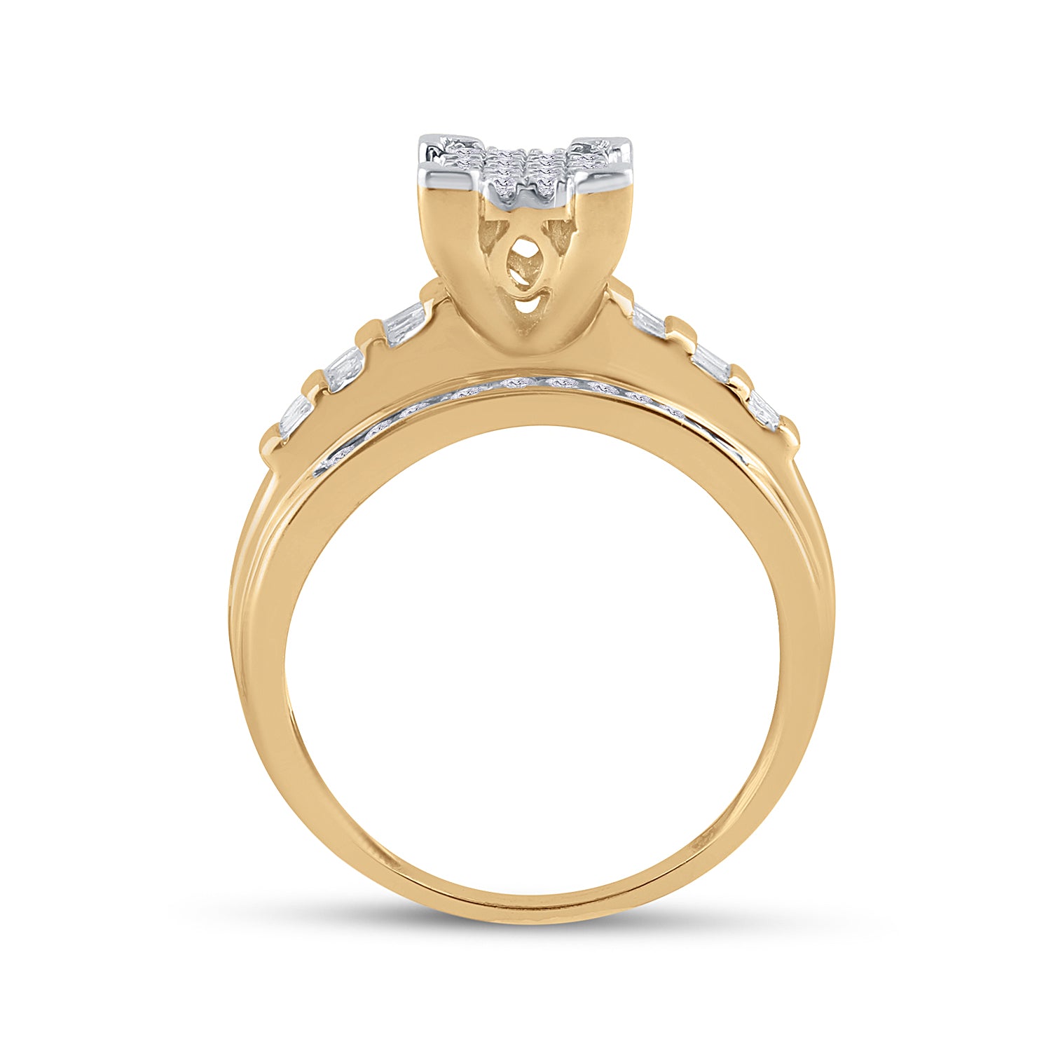 Gold Cluster Bridal Wedding Engagement Ring 1/2 Cttw Round Natural Diamond Womens (3.96 grams)