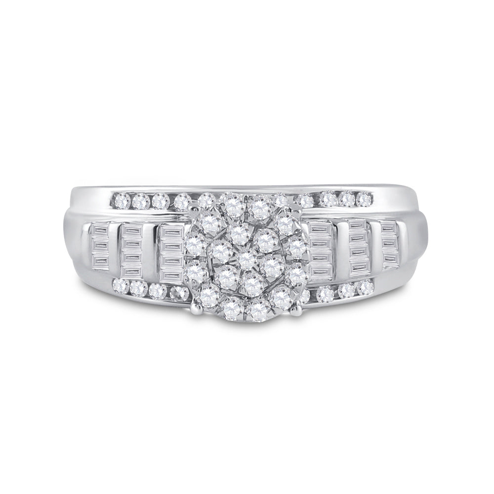 10Kt White Gold 1/2Ctw-Dia Cindy Ring (3.91 grams)