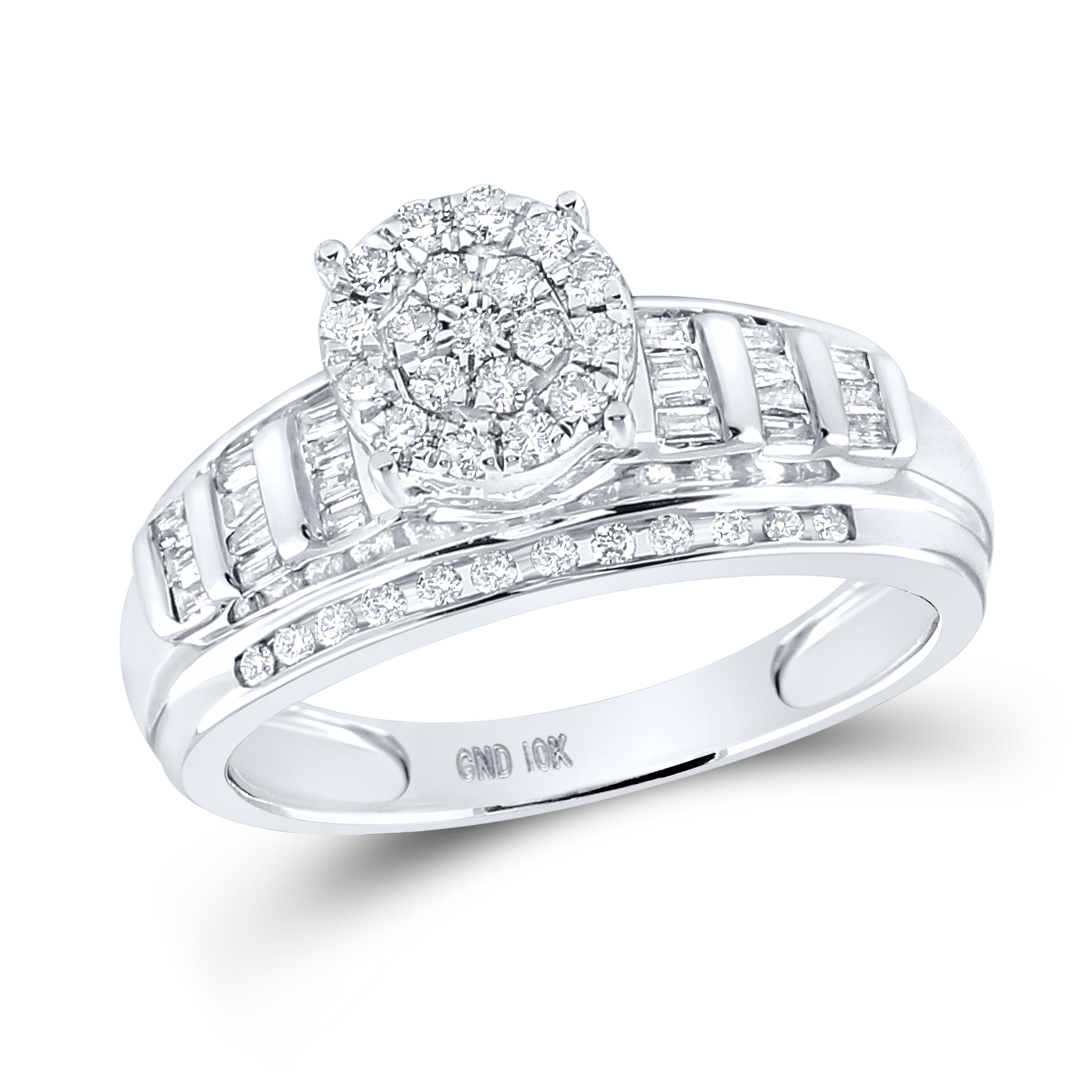 10Kt White Gold 1/2Ctw-Dia Cindy Ring S-8 (3.79 grams)