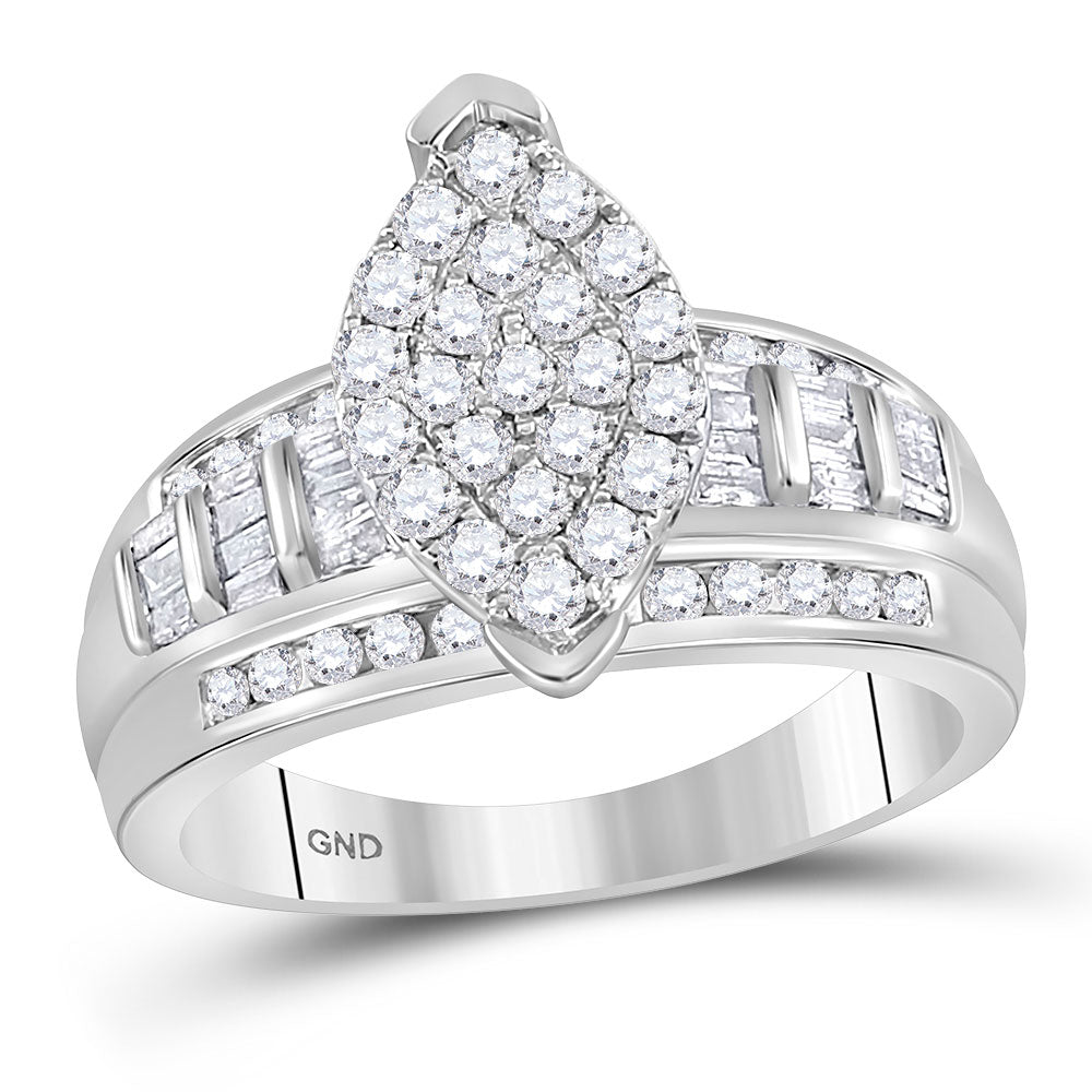 10Kt White Gold 1Ctw-Dia Cindy Ring (4.68 grams)