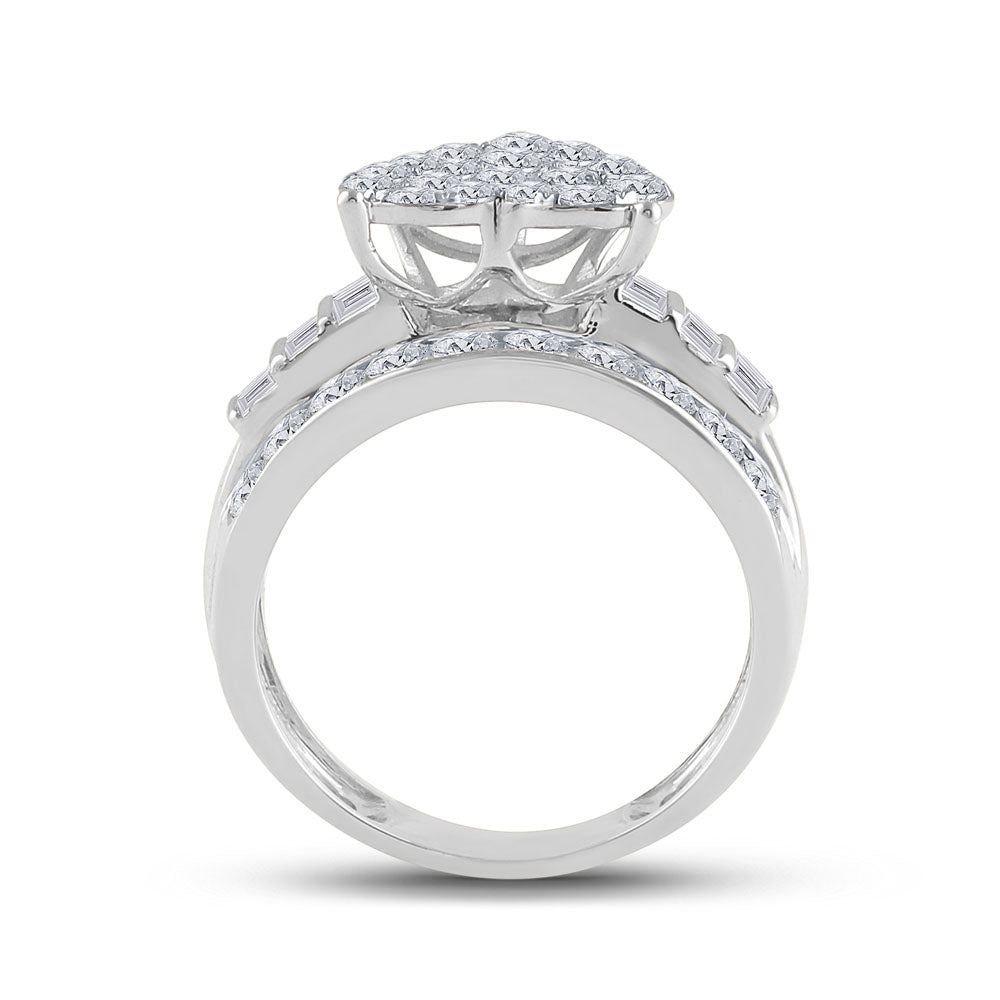 10Kt White Gold 2Ct-Diamond Cindy Heart Ring (5.08 grams)