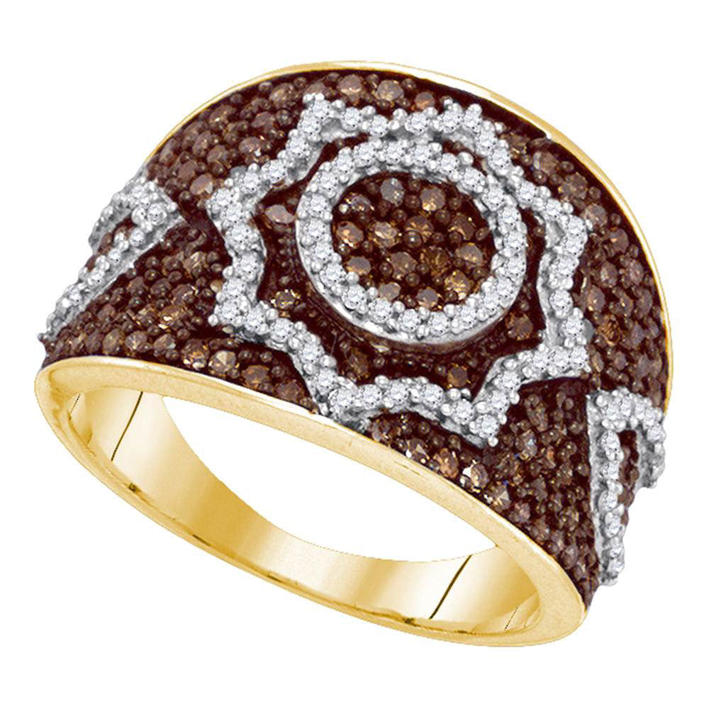 10Kt Yellow Gold 1 Ctw-A Brown Micro-Pave Ring (5.26 grams)