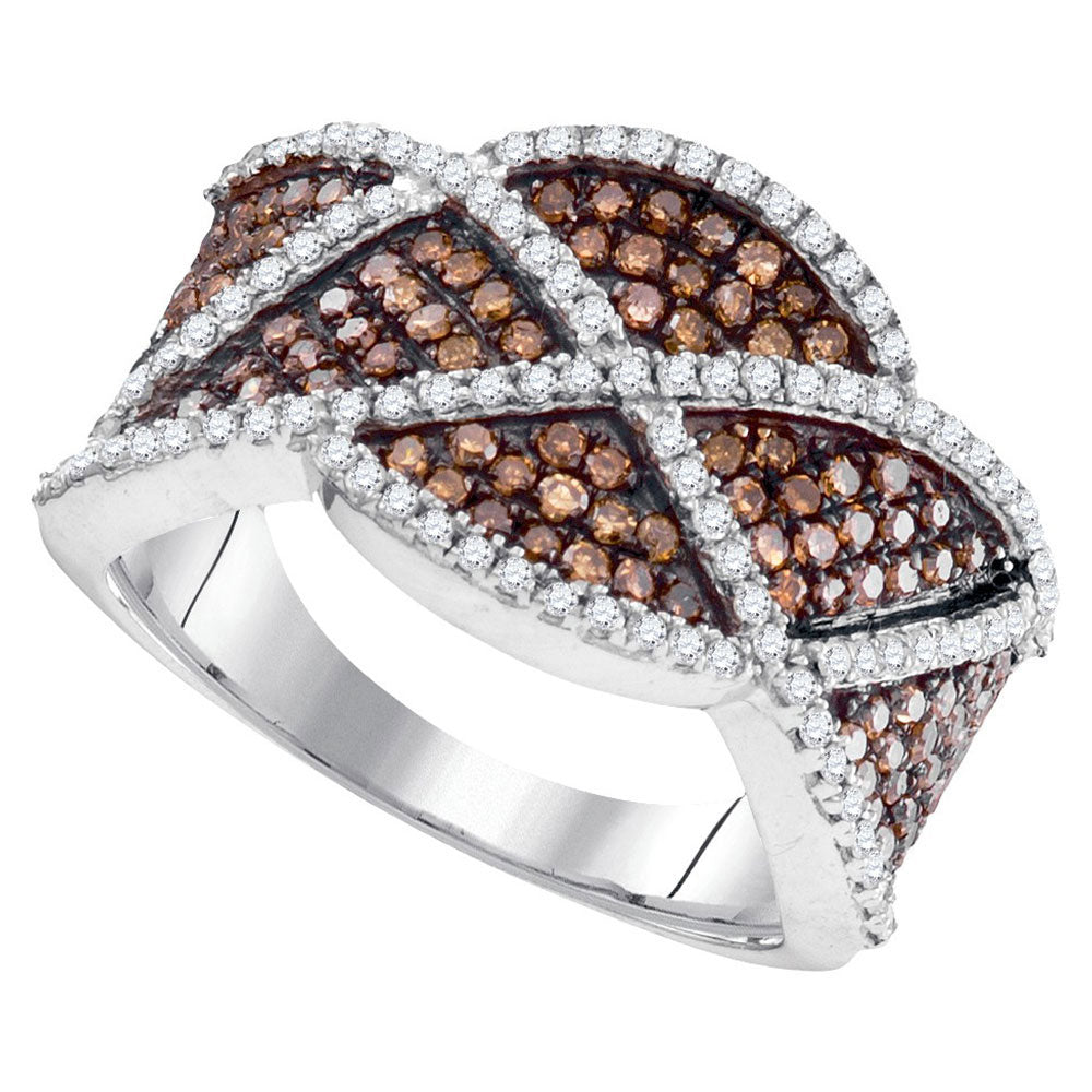 10Kt White Gold 1 Ctw-Dia Fashion Brown Ring (4.45 grams)