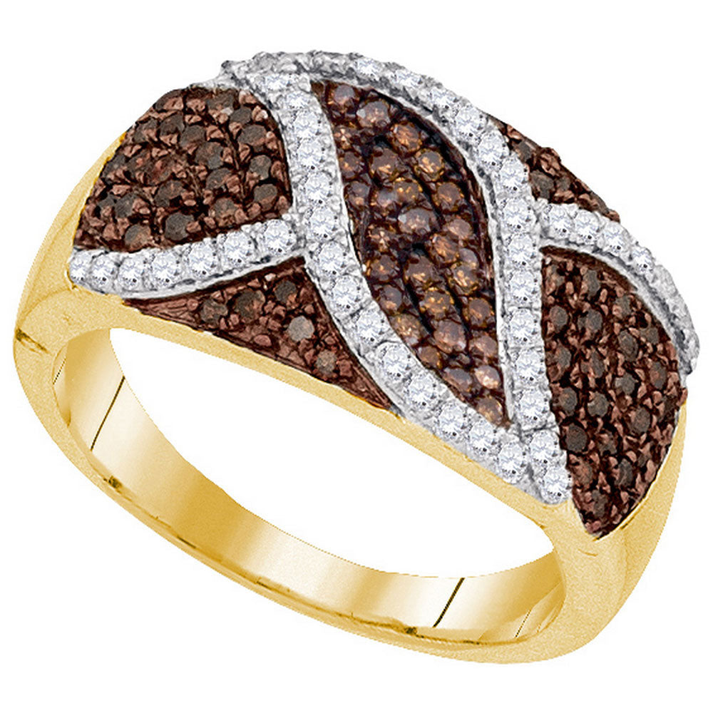 10Kt Yellow Gold 3/4Ctw-Dia Fashion Brown Ring (3.19 grams)
