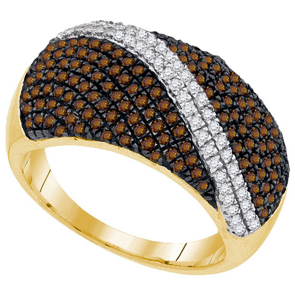 10Kt Yellow Gold 1 Ctw-Dia Fashion Brown Ring (3.92 grams)
