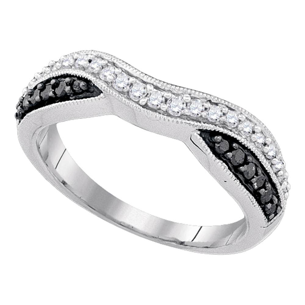10Kt White Gold 1/3Ctw-Dia Black Ring (2.36 grams)