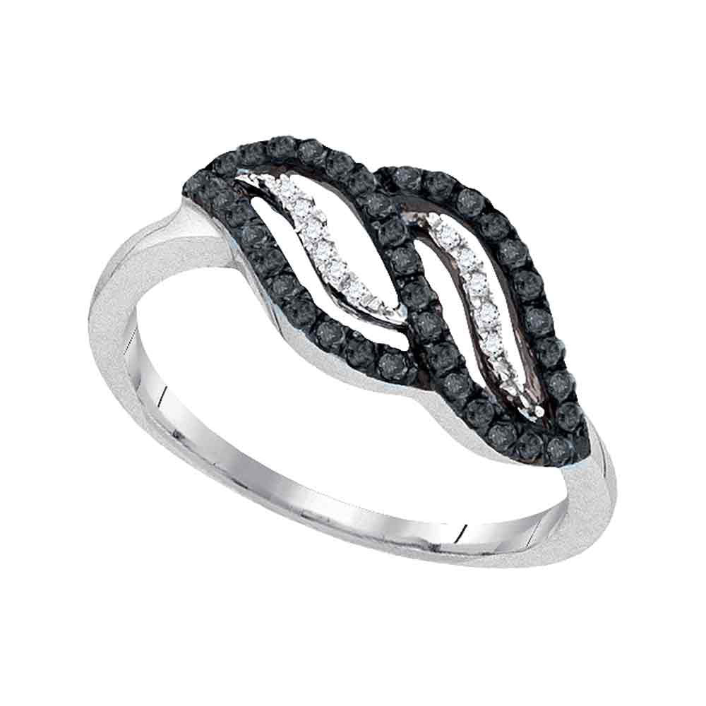 10Kt White Gold 1/3Ctw-Dia Fashion Black Ring (2 grams)