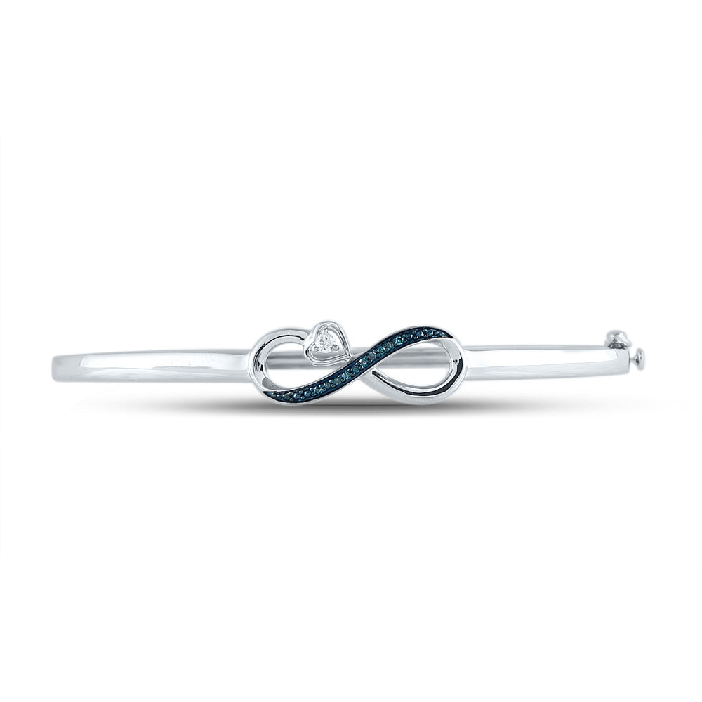 1/20Ctw-Diamond Gift Blue Bangle (7.39 grams)