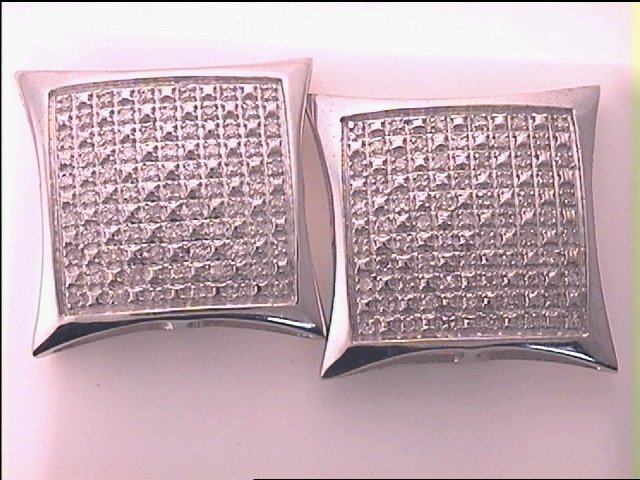 Sterling Silver 1/3Ct-Diamond Micro-Pave Earring (4.7 grams)
