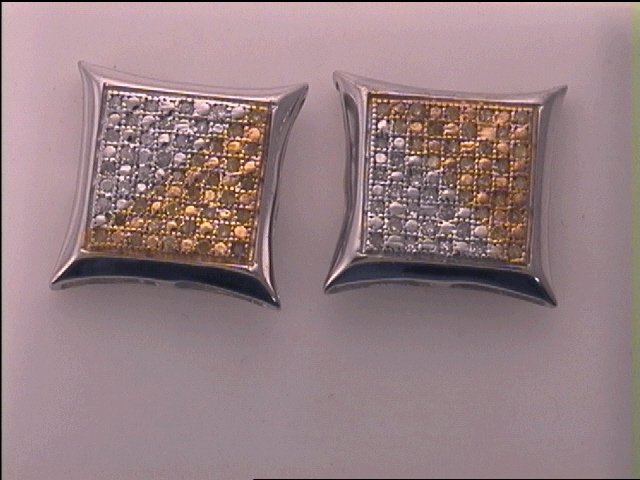 Sterling Silver 1/4Ct-Diamond Micro-Pave Earring (2.55 grams)