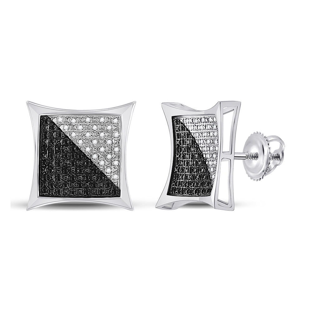 Sterling Silver 1/3Ct-Dia Micro-Pave Earring (5.24 grams)