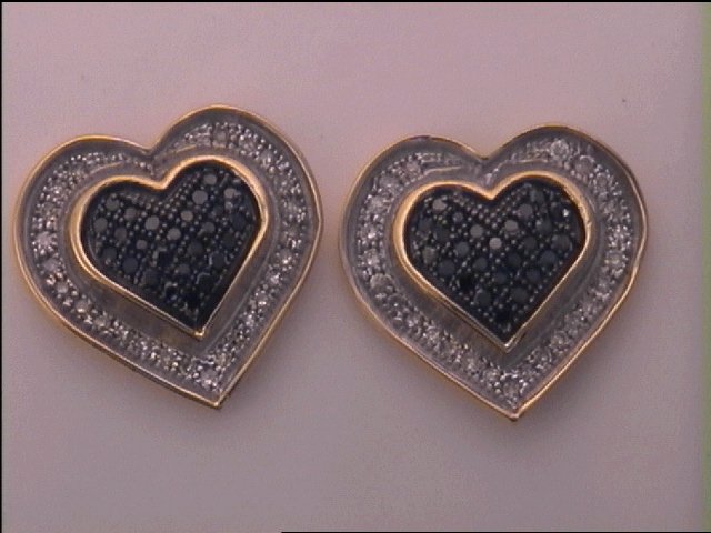 Sterling Silver 1/3Ct-Diamond Gift Heart Micro-Pave Earrings (2.26 grams)