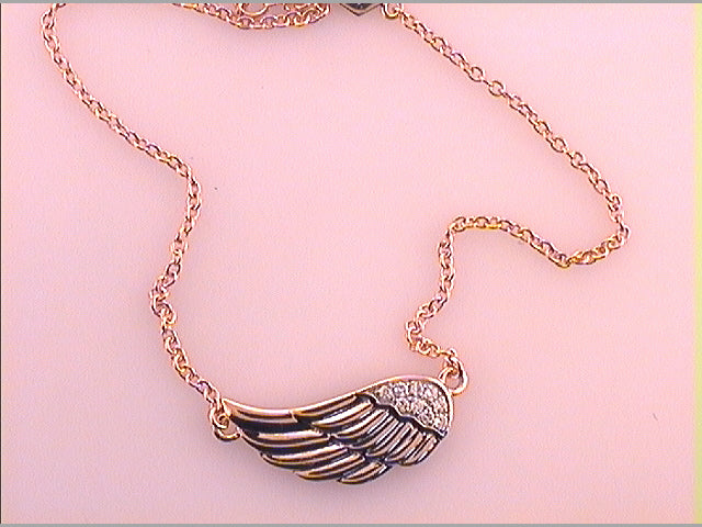 Sterling Silver 1/20Ct-Diamond Angel Wing Bracelet (2.27 grams)