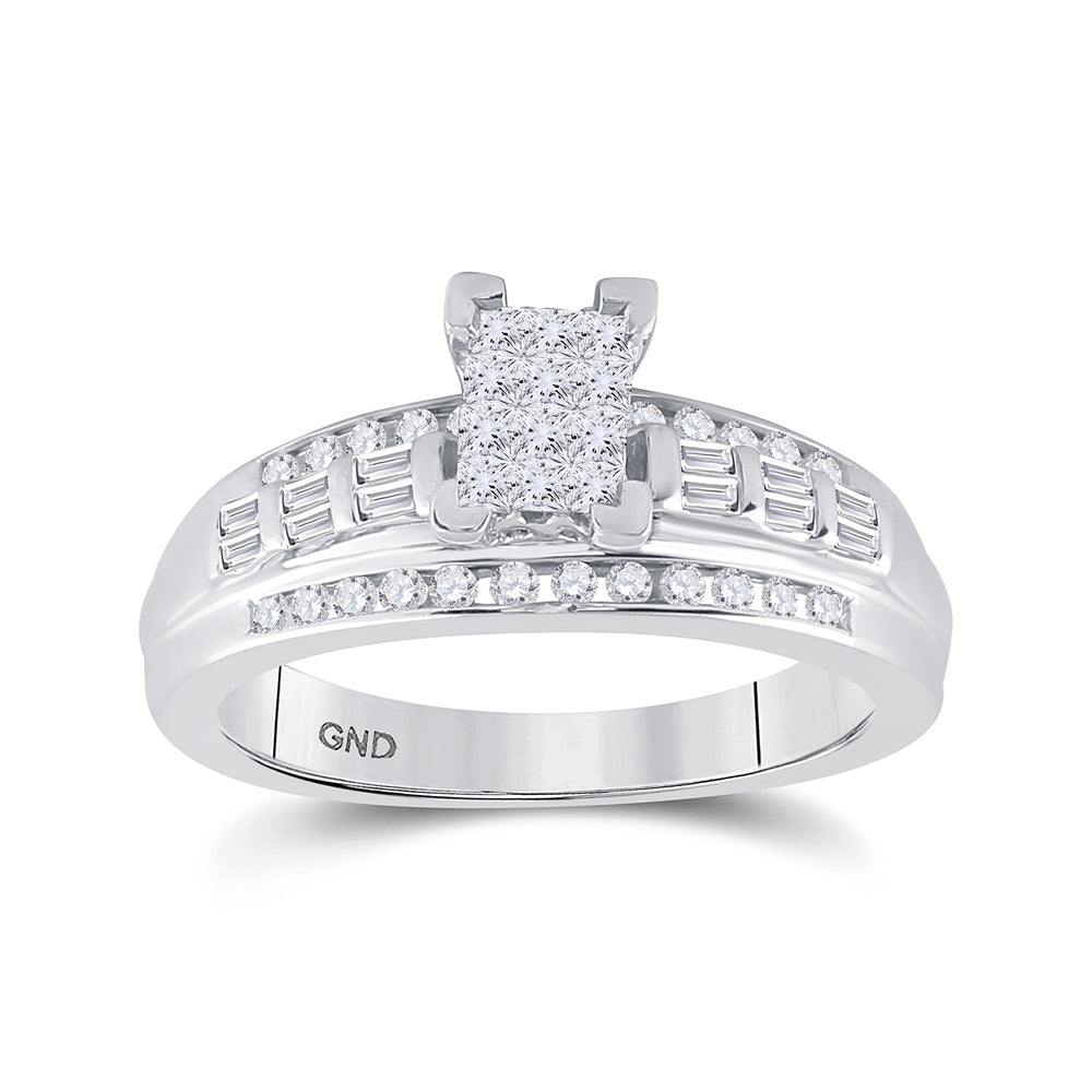 Sterling Silver 1/2Ct-Dia Cn Invisible Cindy Ring S-6 (3.3 grams)