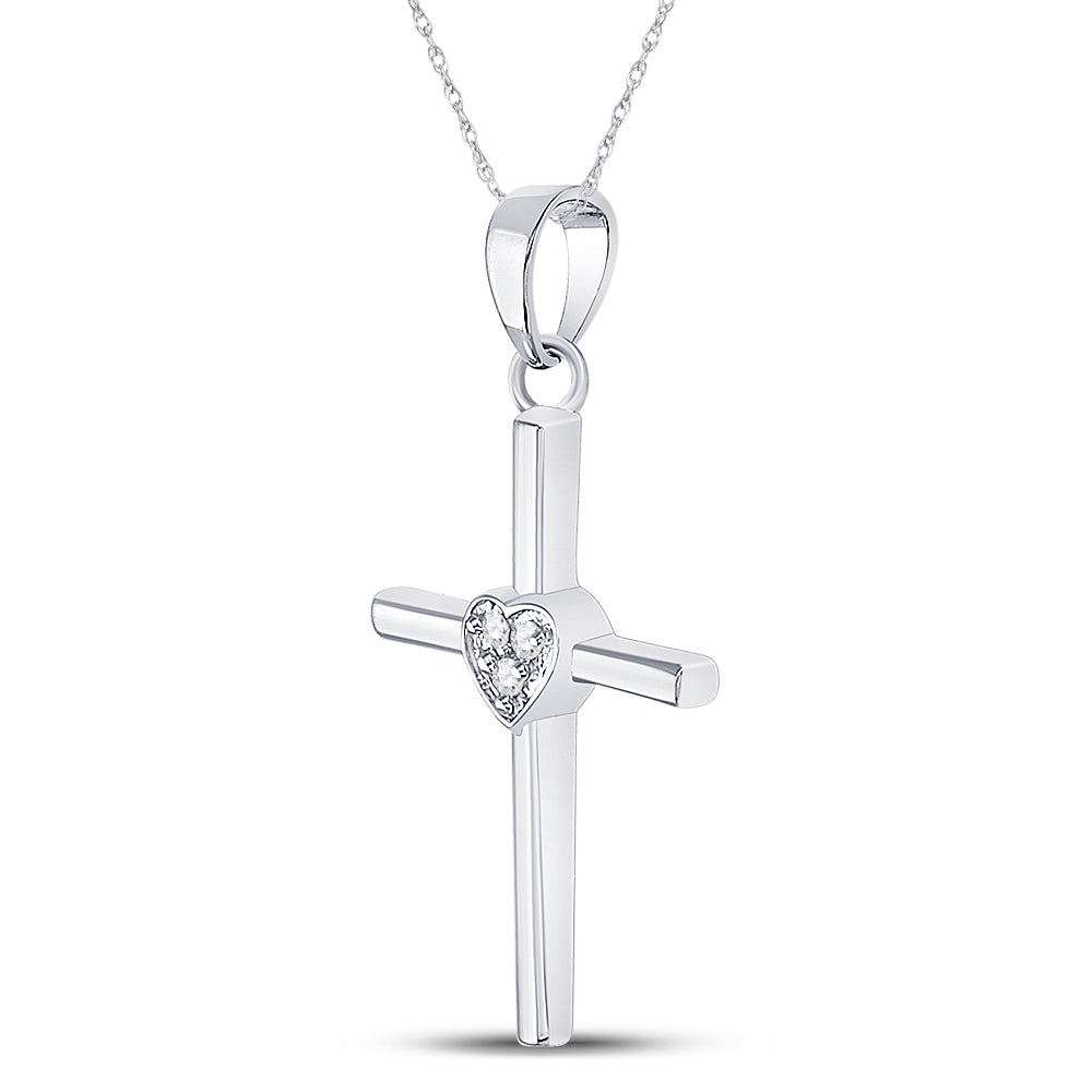 0.03Ctw-Dia P1P2 Gift Cross Pendant (1.09 grams)