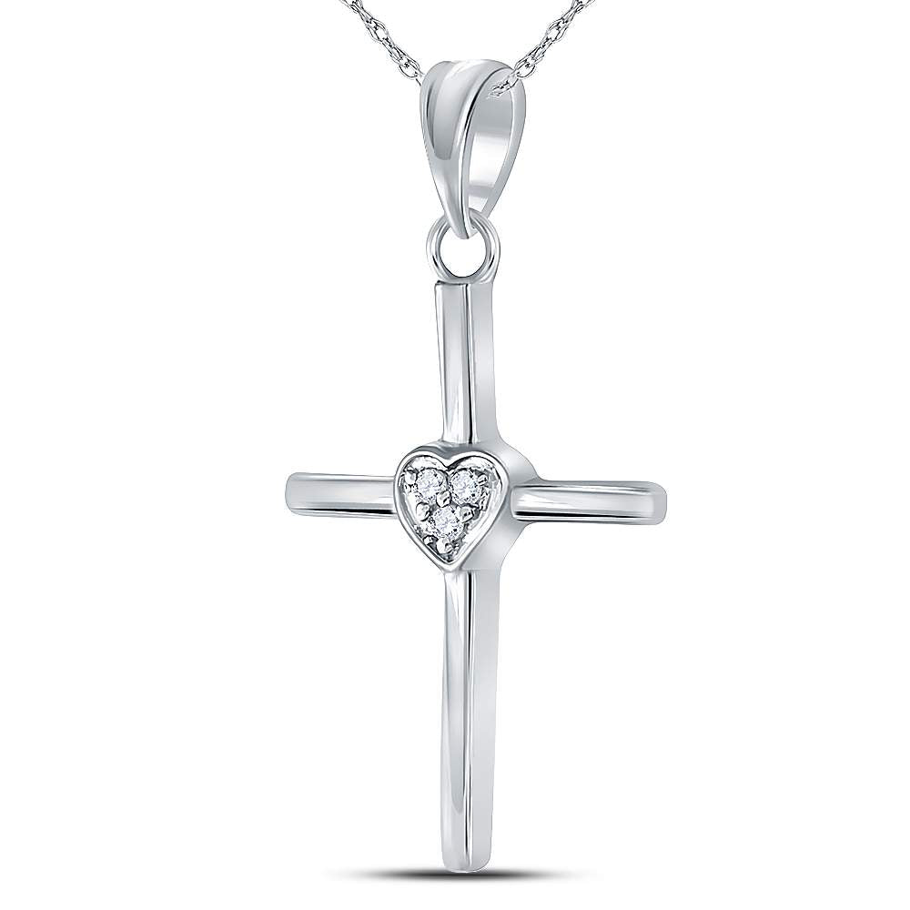 0.03Ctw-Dia P1P2 Gift Cross Pendant (1.09 grams)