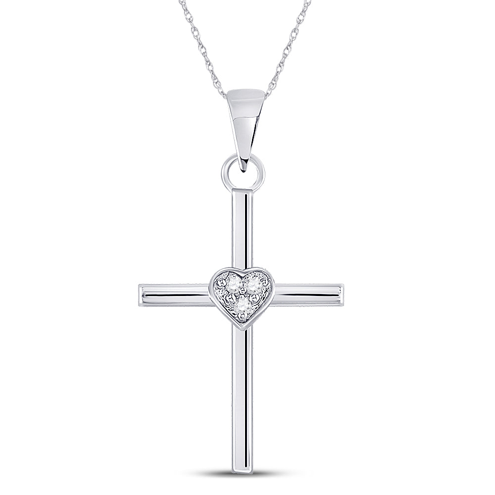 0.03Ctw-Dia P1P2 Gift Cross Pendant (1.09 grams)
