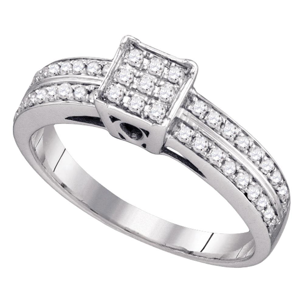 Sterling Silver 1/3Ct-Dia Micro-Pave Ring (2.79 grams)