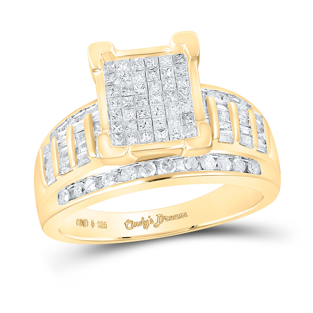 Sterling Silver 1 Ctw-Dia Cindy Ring-S5 (5.75 grams)