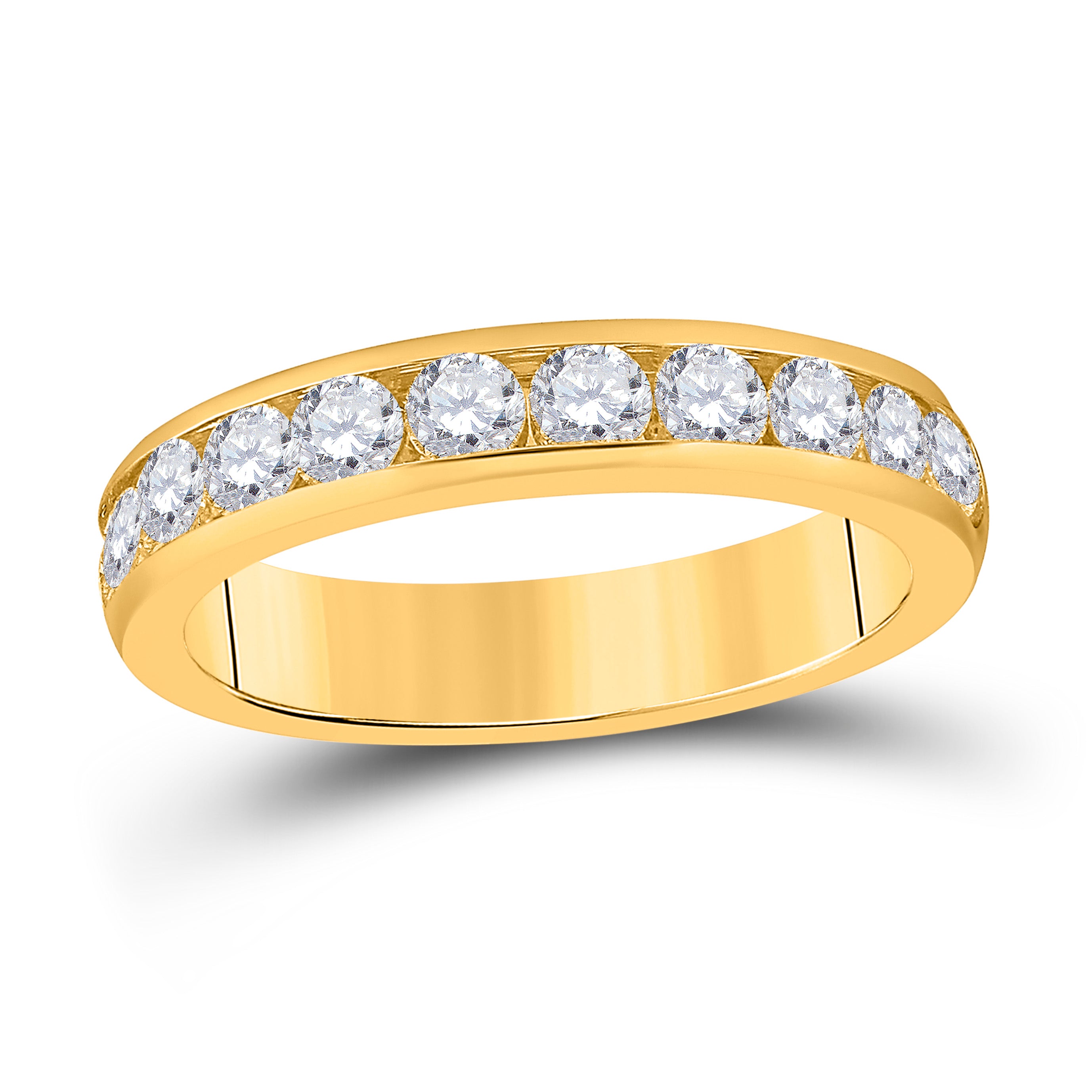 14Kt Yellow Gold 1 Ctw Diamond Ladies Machine Set Band Ana M (4.22 grams)