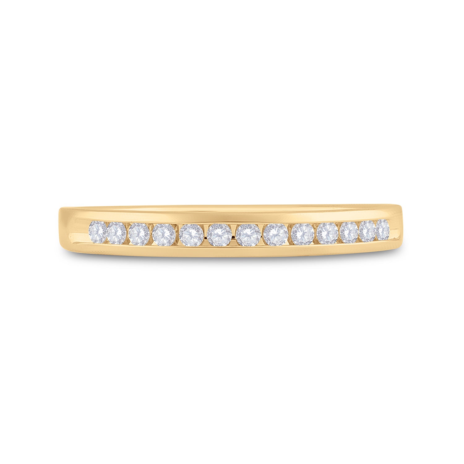14Kt Yellow Gold 1/6Ctw Diamond Accuset Ladies Band (1.71 grams)