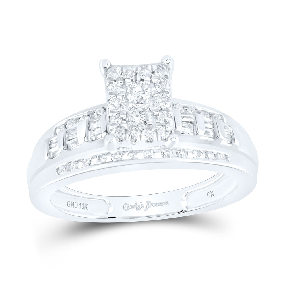 10Kt White Gold 1/2Ctw-Dia Cindy Ring (4.61 grams)