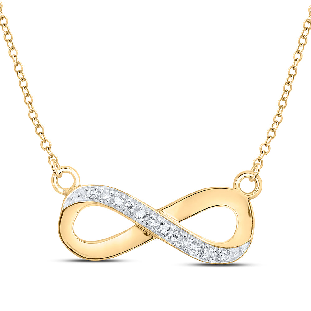 10Kt Yellow Gold 1/20Ctw-Dia Cn Gift Necklace (0.85 grams)