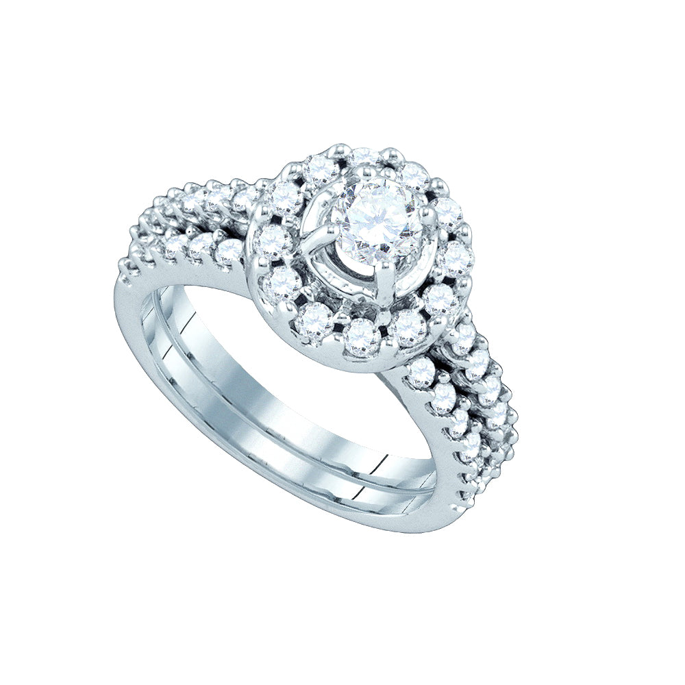 1 1/4Ct-Dia 1/3Ct-Crd Bliss Bridal Set Certified (7.03 grams)