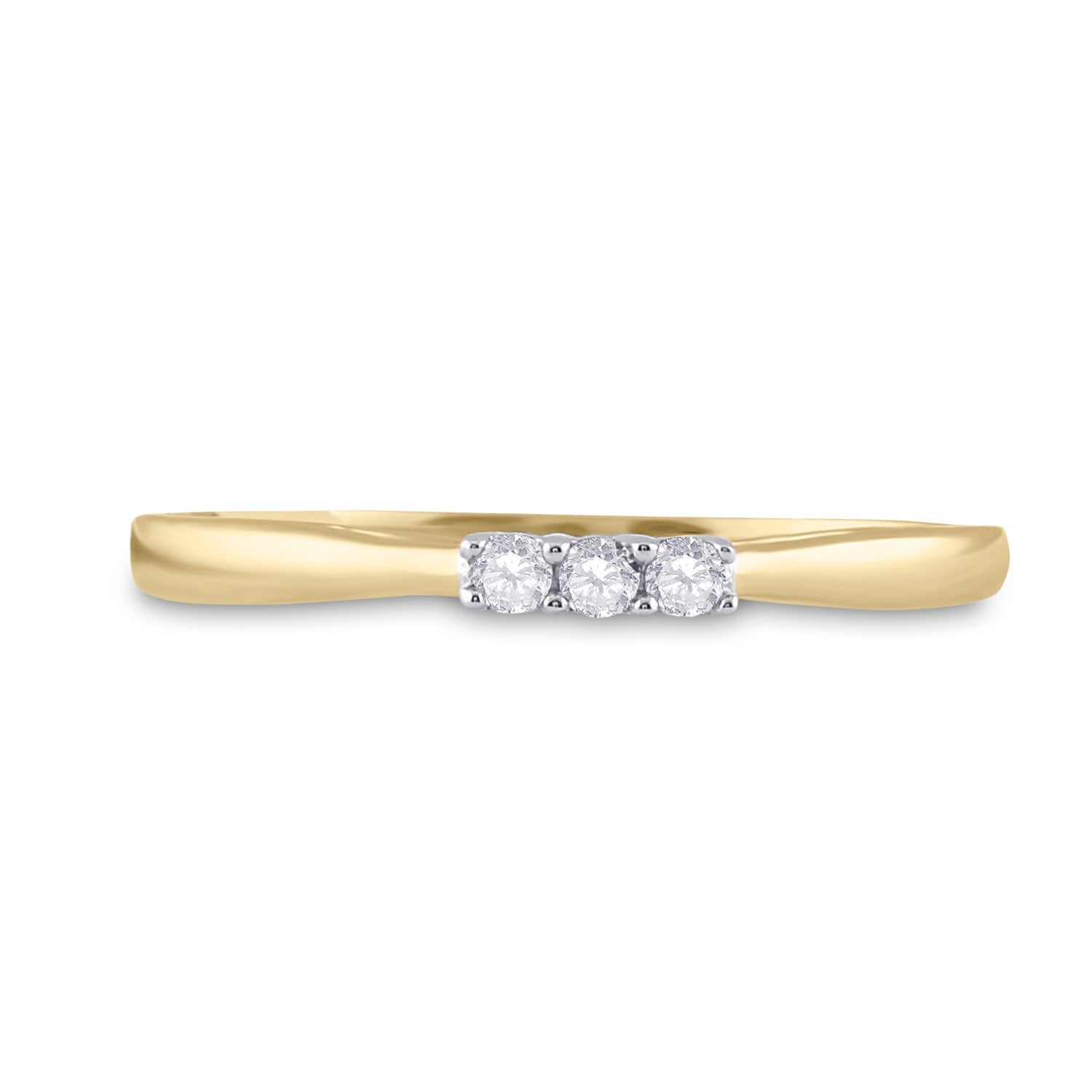 10Kt Yellow Gold 1/20Ct-Dia 3-Stone Diamond Ring (1.42 grams)