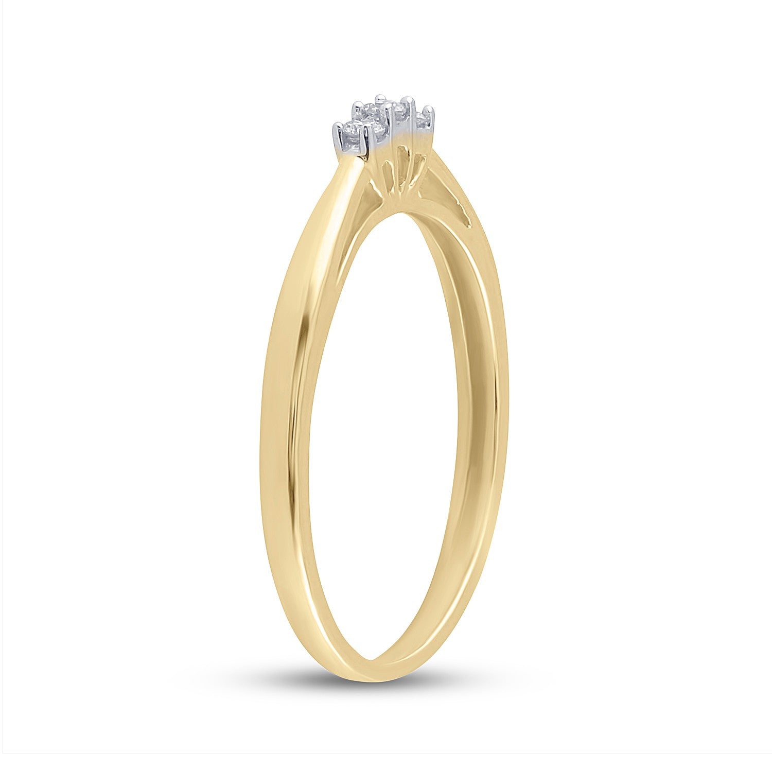 10Kt Yellow Gold 1/20Ct-Dia 3-Stone Diamond Ring (1.42 grams)