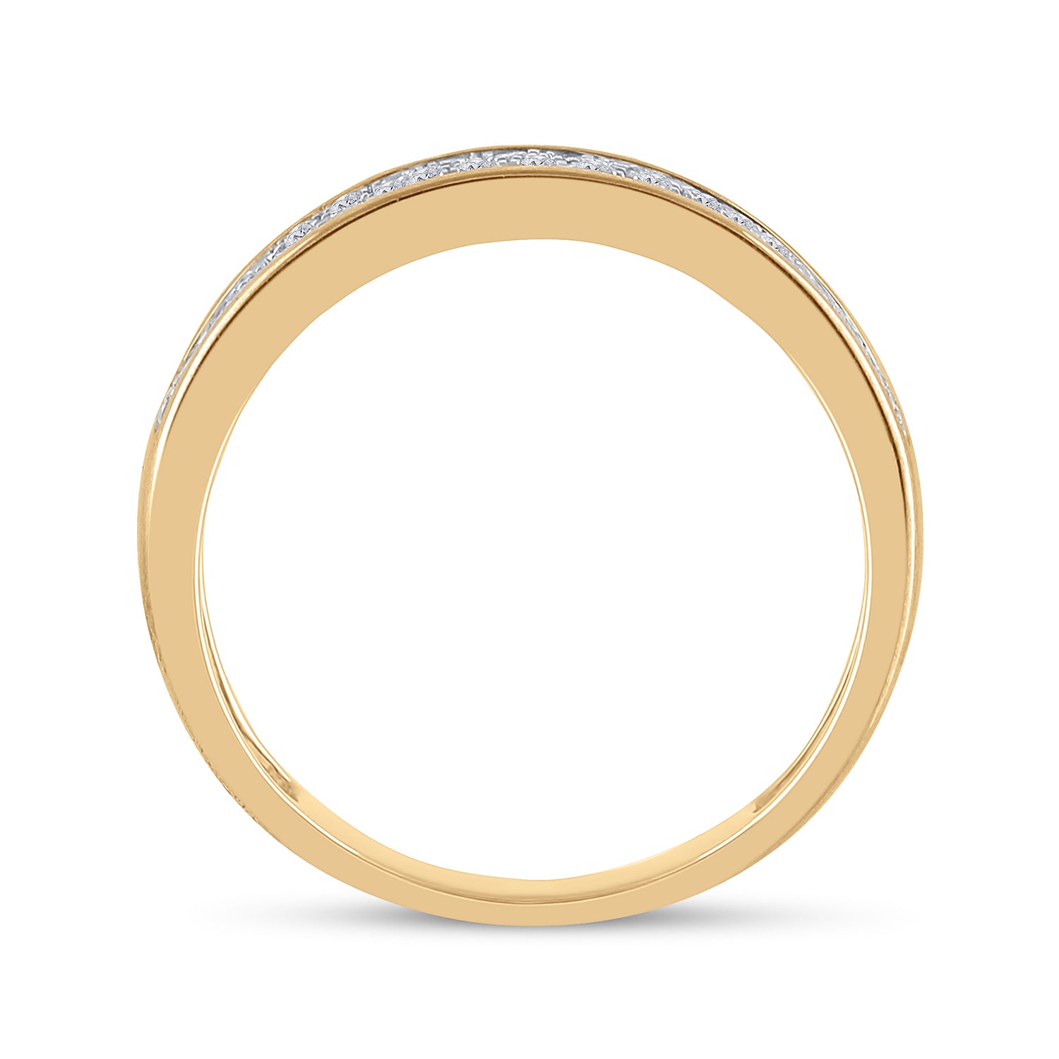 Gold Pave Band Ring 1/2 Cttw Round Natural Diamond Womens (2.52 grams)