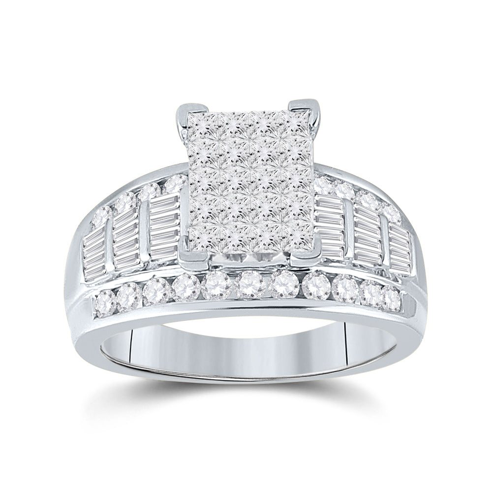 10Kt White Gold 1 1/2Ct-Diamond Cindy Ring-S11 (6.74 grams)