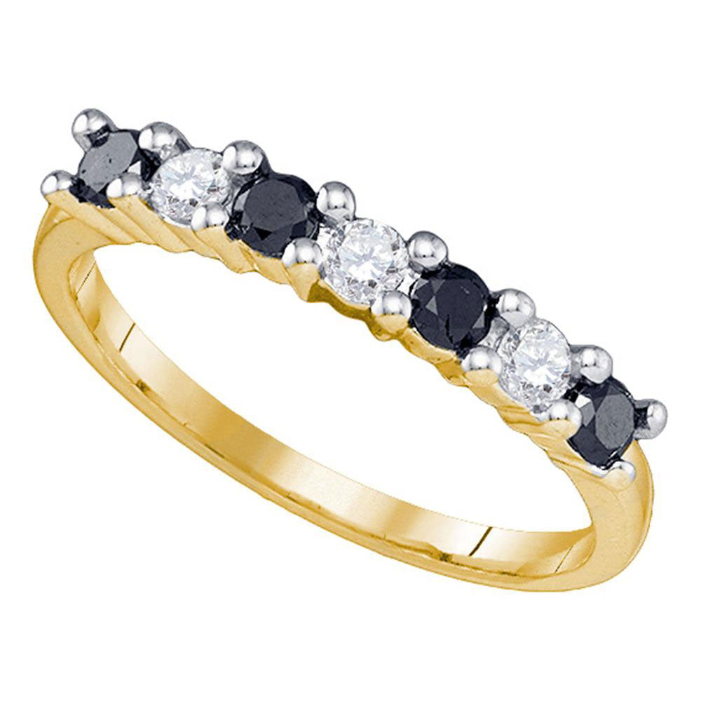 10Kt Yellow Gold 1/2Ctw-Dia Black Diamond Ring (2.02 grams)