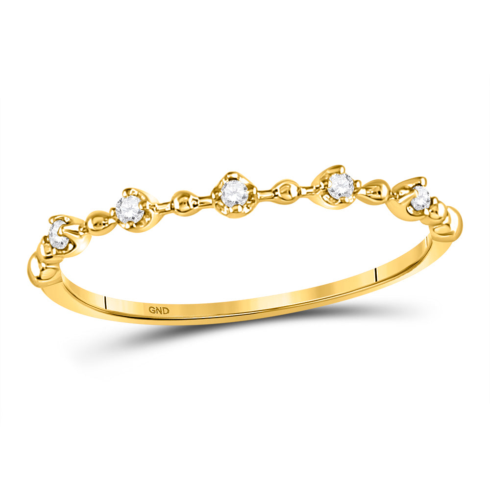 10Kt Yellow Gold 1/20Ctw Diamond Stackable Band (0.58 grams)