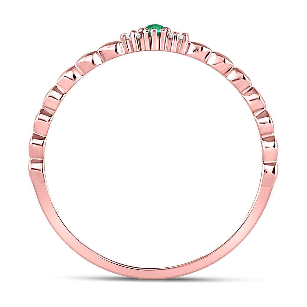 0.012Ctw-Dia Cn 0.014Ct-Emerald Stackable Band (0.68 grams)